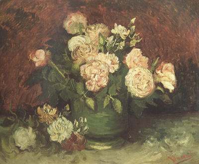 Bowl wtih Peonies and Roses (nn04)